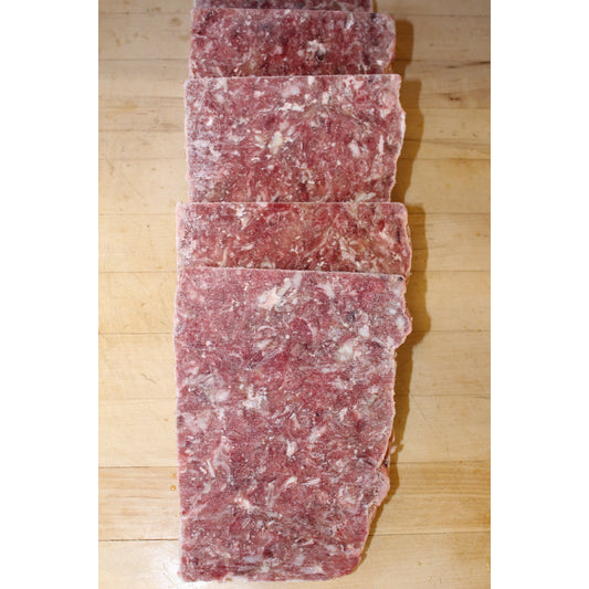 RAW Ground Beef Dog Food SLICED